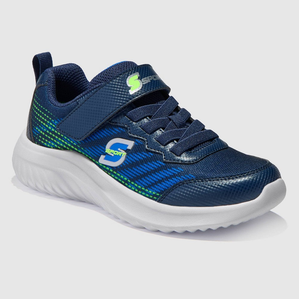 S Sport By Skechers Boys' Kolt Hook and Loop Sneakers Navy Blue 3