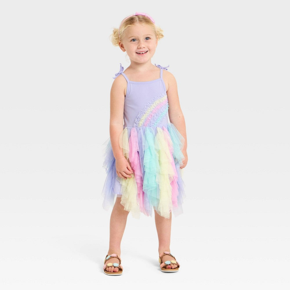 Audrey Camille Toddler Girls' Rainbow Tulle Dress Size 18M
