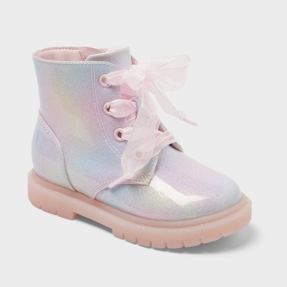 Cat & Jack Toddler Girls' Geneva Ankle Boots Light Pink/Blue/Yellow 9T