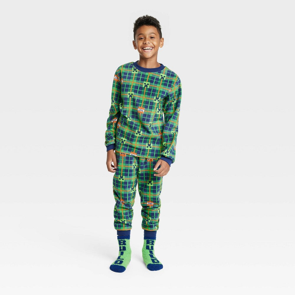 Minecraft Boys' Pajama Set Green M