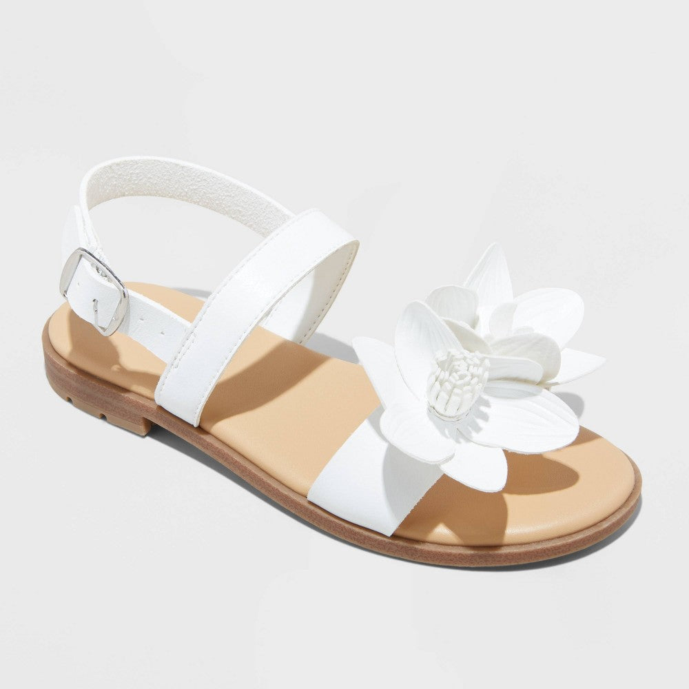 Cat & Jack girl Melody Ankle Sandals White 
Size 13