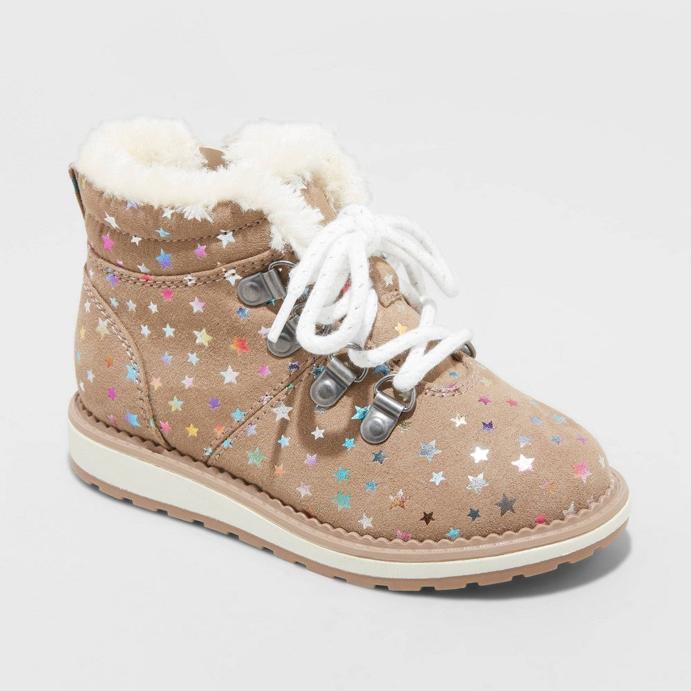 Cat & Jack baby Girls' Combat Boots Taupe Size 5