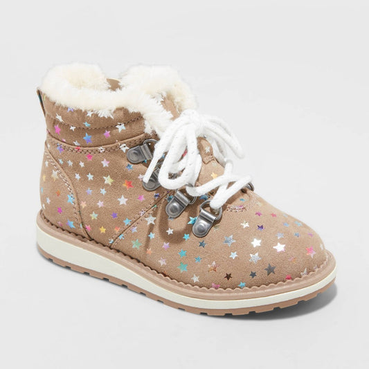 Cat & Jack baby Girls' Combat Boots Taupe Size 5