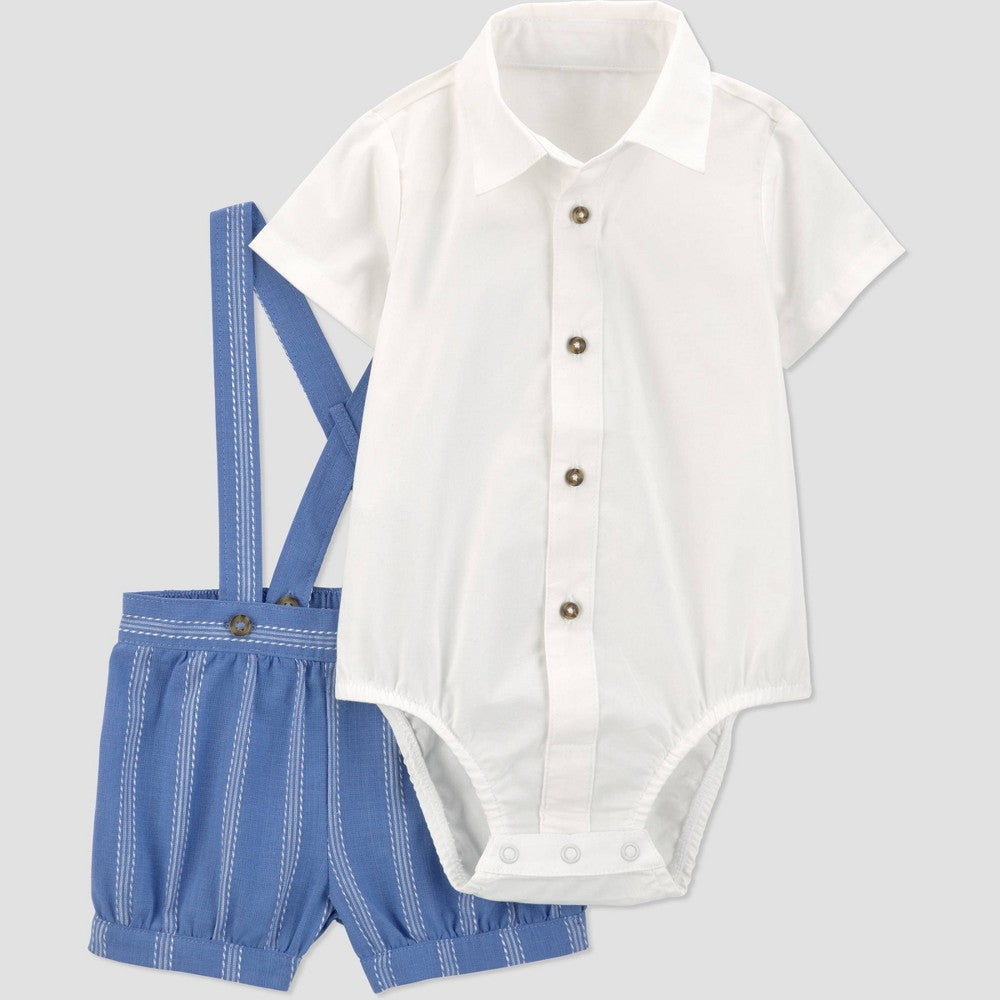 Carter's Baby Boys' 2pc Polo Bodysuit and Shortalls Set 18M