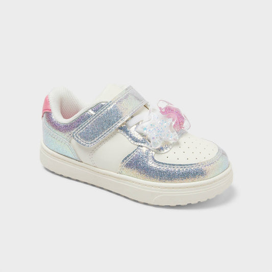 Cat & Jack Toddler Jaid Court Sneakers Silver Size 11T girl