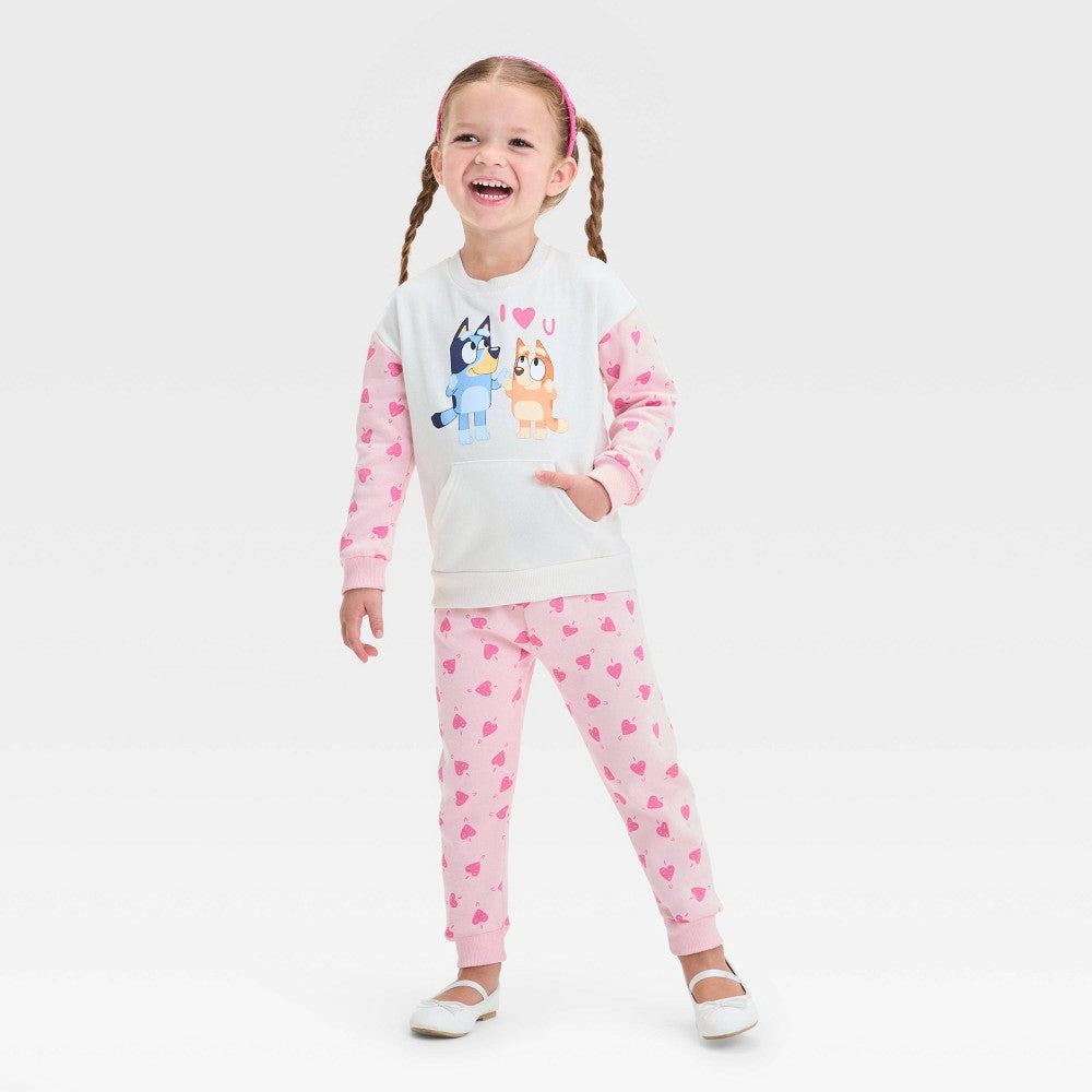 Bluey Toddler Girls' Valentine's 2pc Set Pink 2T