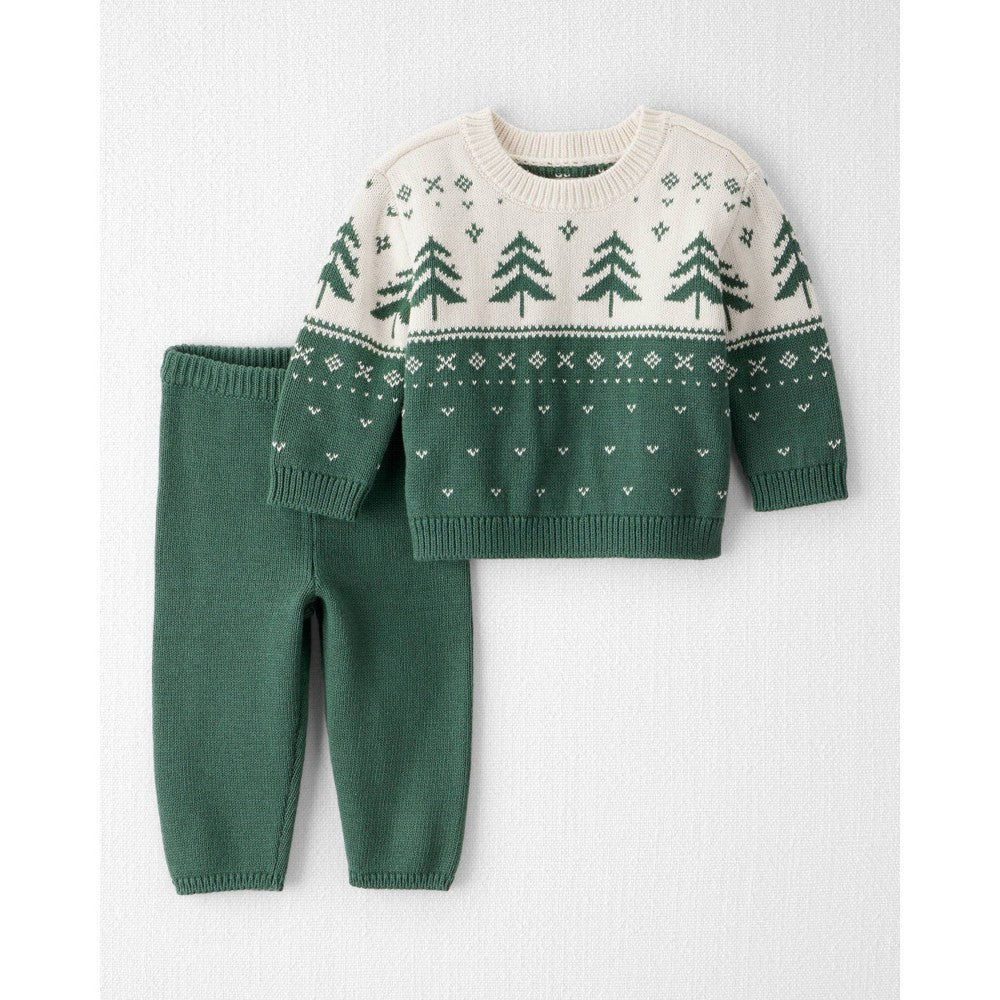 Little Planet Organic 2pc Tree Sweater Set Newborn boys