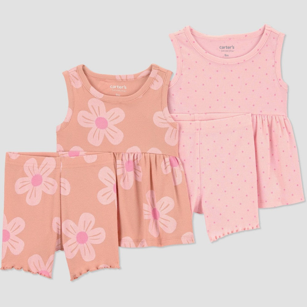 Carter's Baby Girls' 4pc Floral Outfit 3M