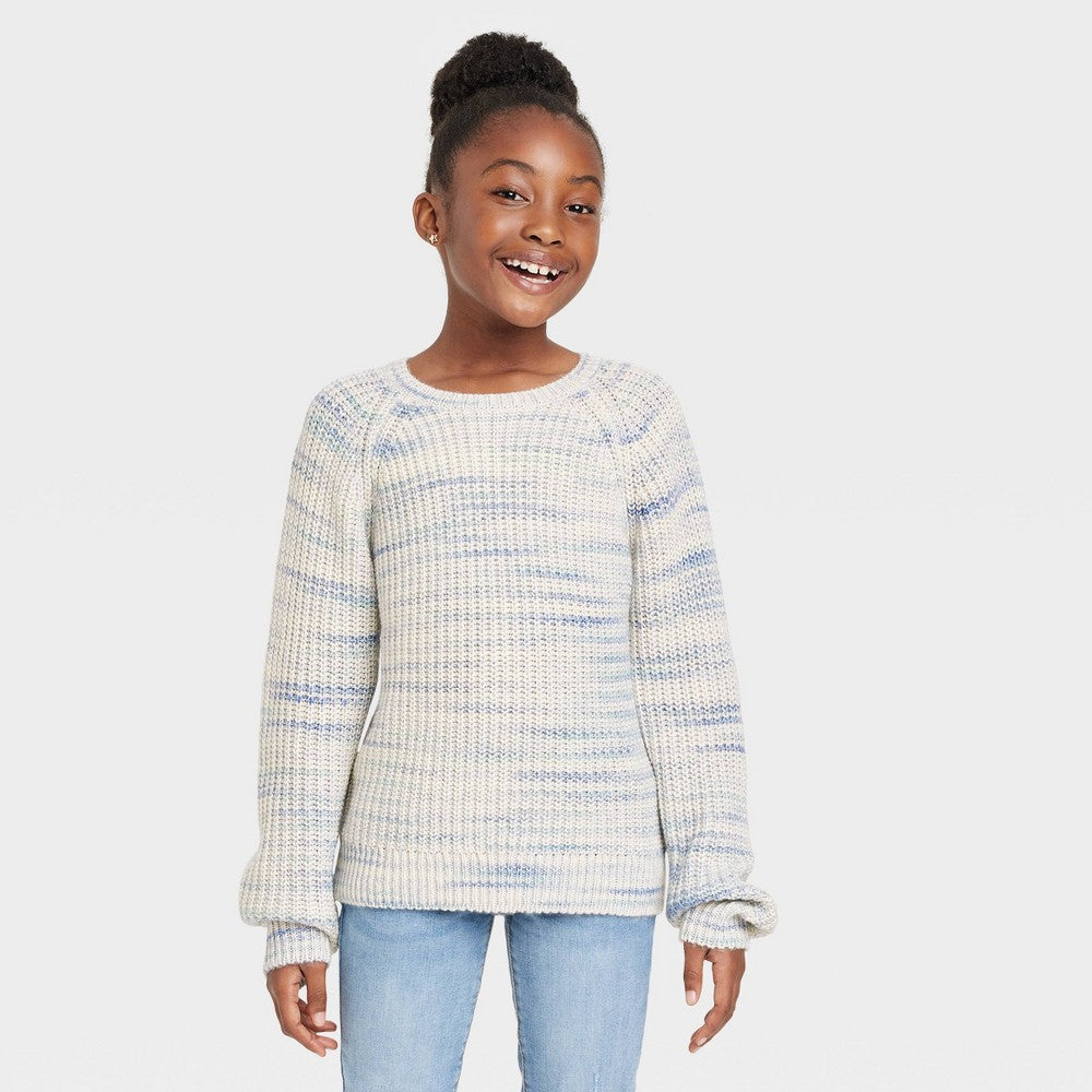 Cat & Jack Girls' Blue Pullover Sweater XS