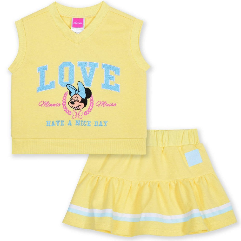 Disney Toddler Girls' 2pc  Minnie Mouse Tennis Top & Skort Set - Yellow 4T