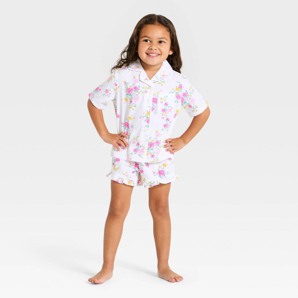 Cat & Jack Toddler Girls' 2pc Pajama Set White 2T