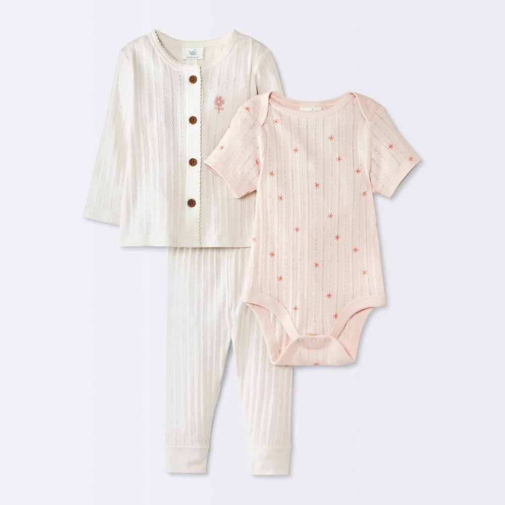 Cloud Island Baby Girls' Floral Top & Bottom Set 0-3M