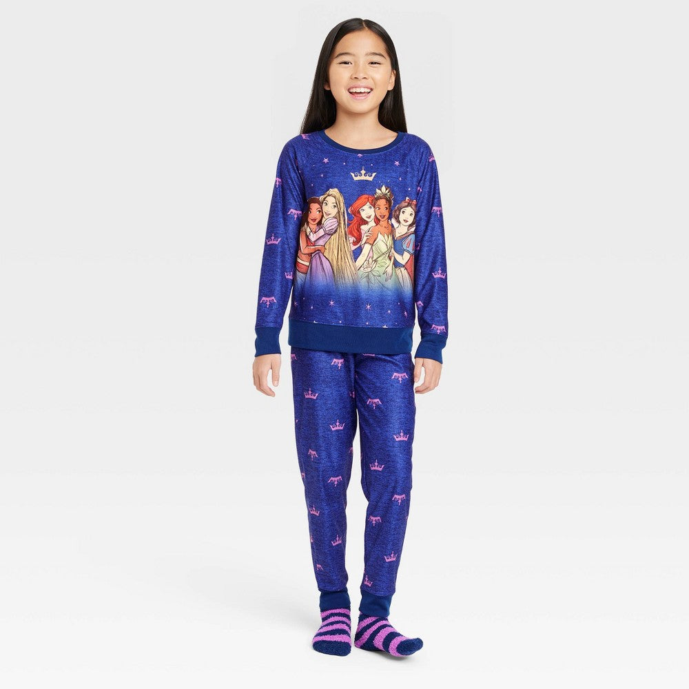Disney Princess Girls' Pajama Set  Blue XS