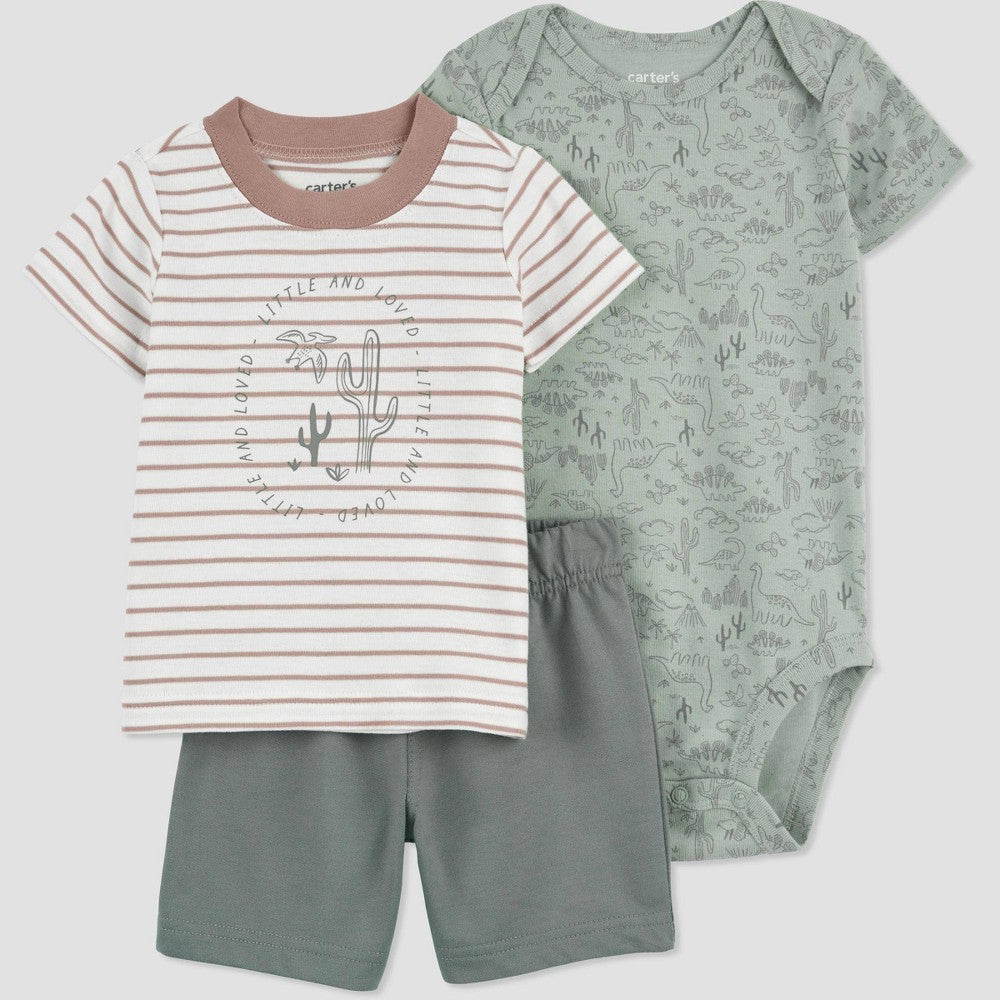 Carter's Baby Boys' Dino Set - Green 12M