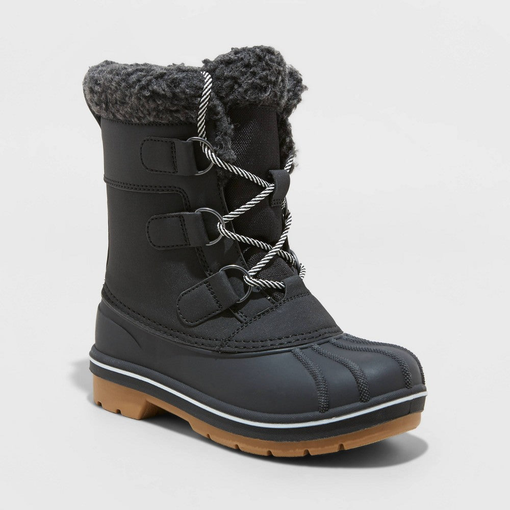 Cat & Jack Boys' Kit Winter Boots Black Size 5