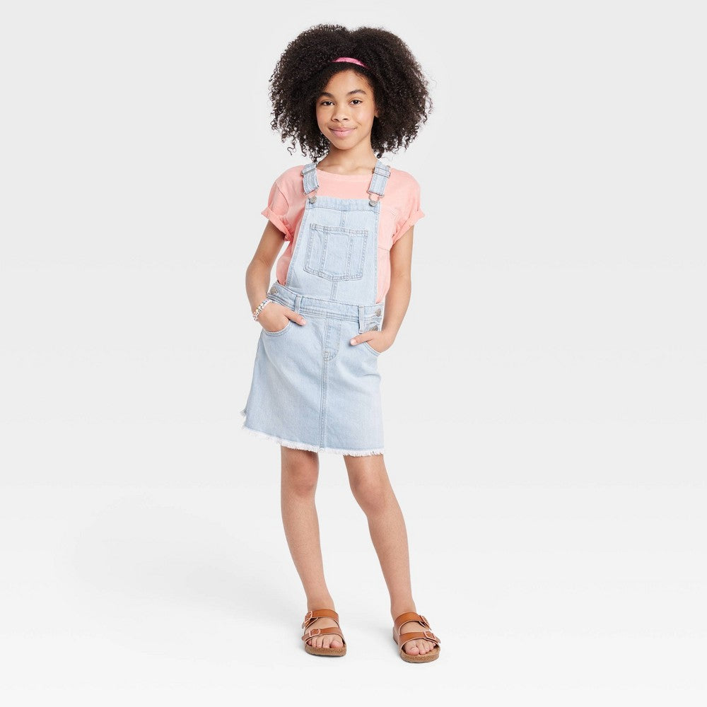 Cat & Jack Girls' Skirtall Light Wash -M