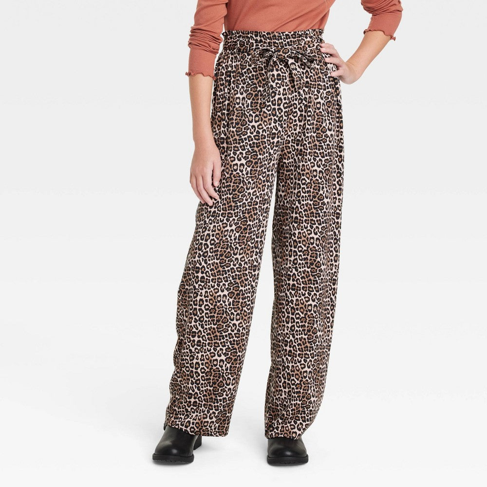 Art Class Girls' Paperbag Waist Pants Animal Print XXL
