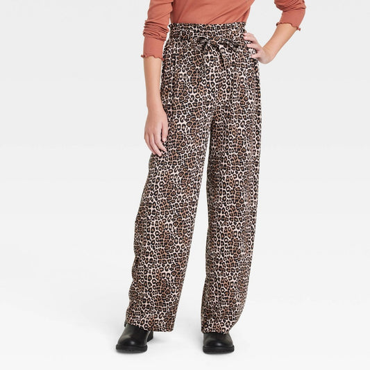 Art Class Girls' Paperbag Waist Pants Animal Print XXL