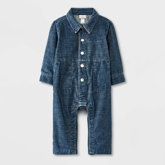 Cat & Jack Baby Boys' Cord Boilersuit Indigo 
3-6M