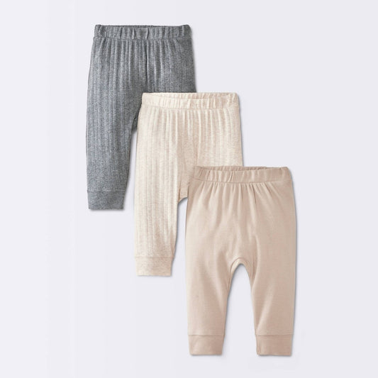 Baby 3pk Cotton Jogger Pull-On Pants - Cloud Island Gray/Dark Gray 24M boy