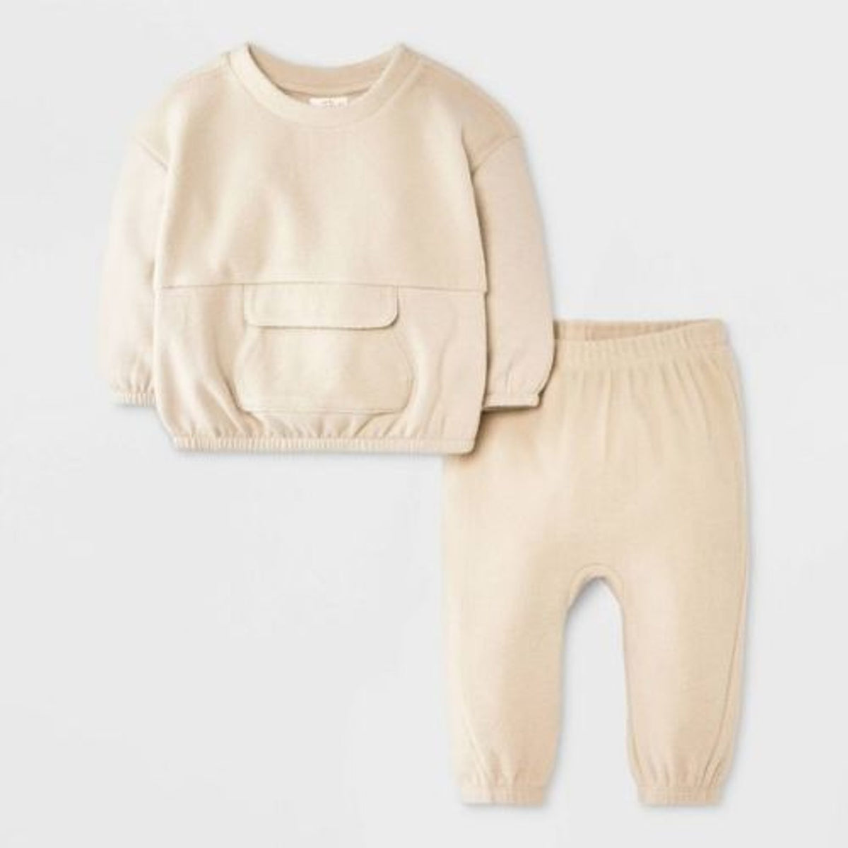 Cat & Jack Baby Boys' 2pc Fleece Set - Tan Newborn