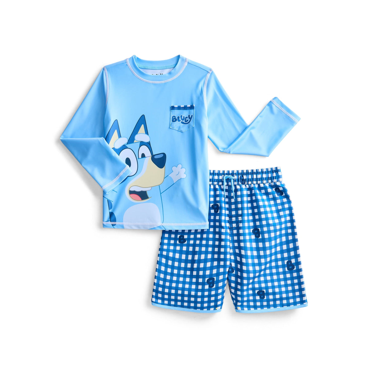 Bluey Boy Rash Guard & Swim Trunks Set 18M