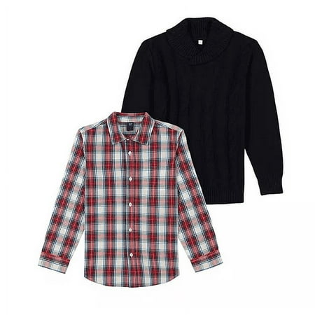 Gap Boys Sweater Shirt Set Black/Red XS