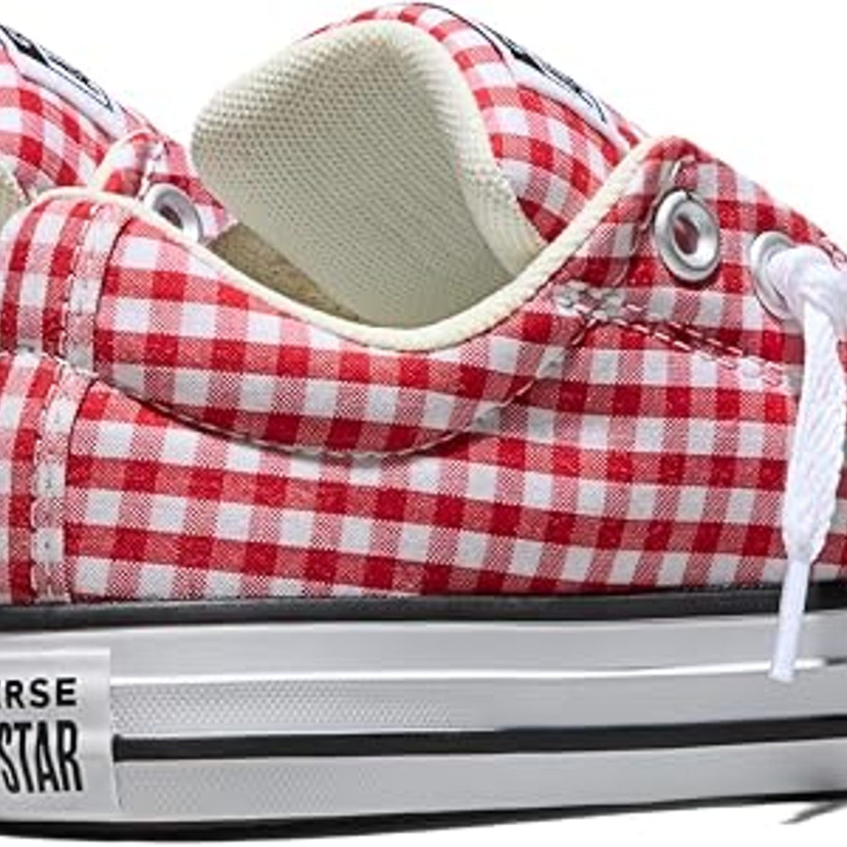 Converse Girls' Street Ox Low Top Gingham Sneakers Red 6