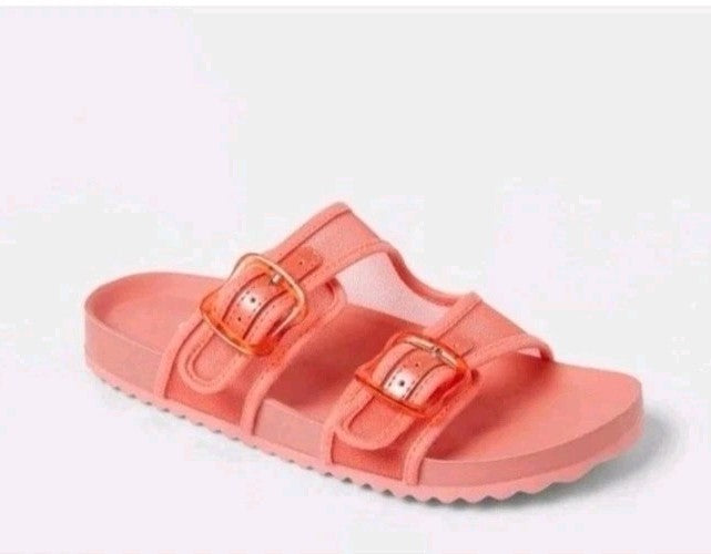 Cat & Jack girl Kaia Mesh Sandals Size 2 Coral Red