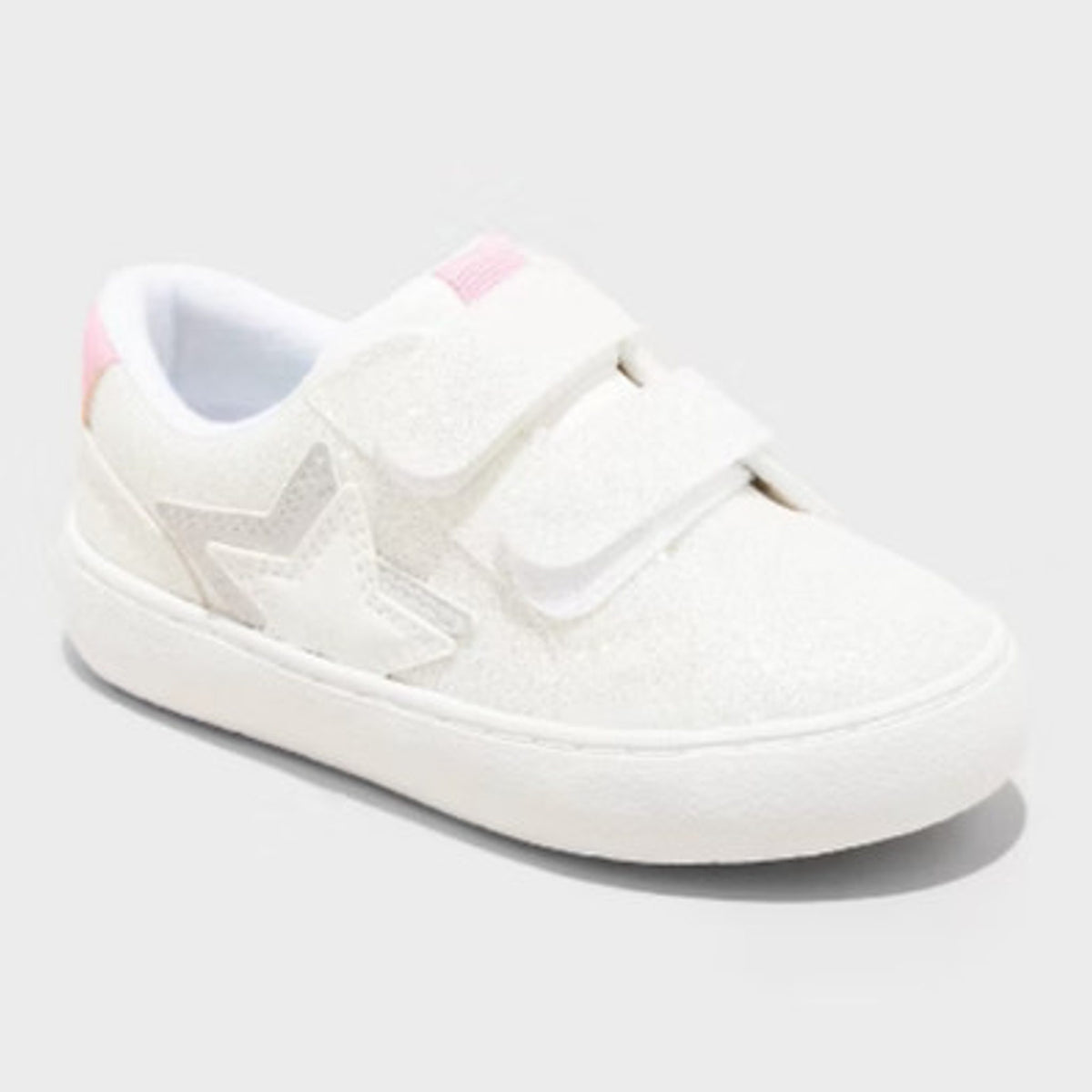Cat & Jack Toddler girl Sora Glitter Sneakers, Medium White 6T