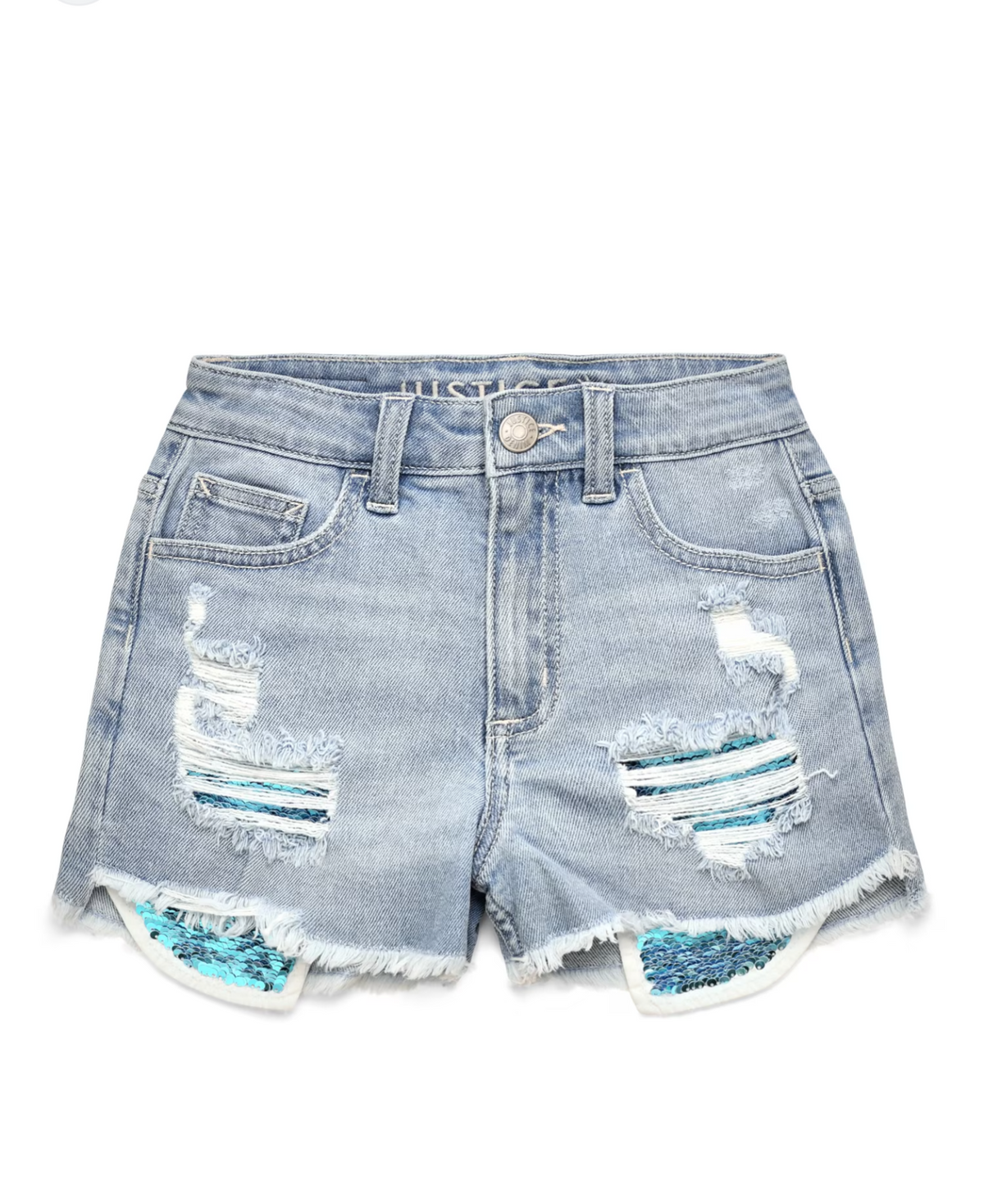 Justice Girls Mini Mom Short Denim Wash 8