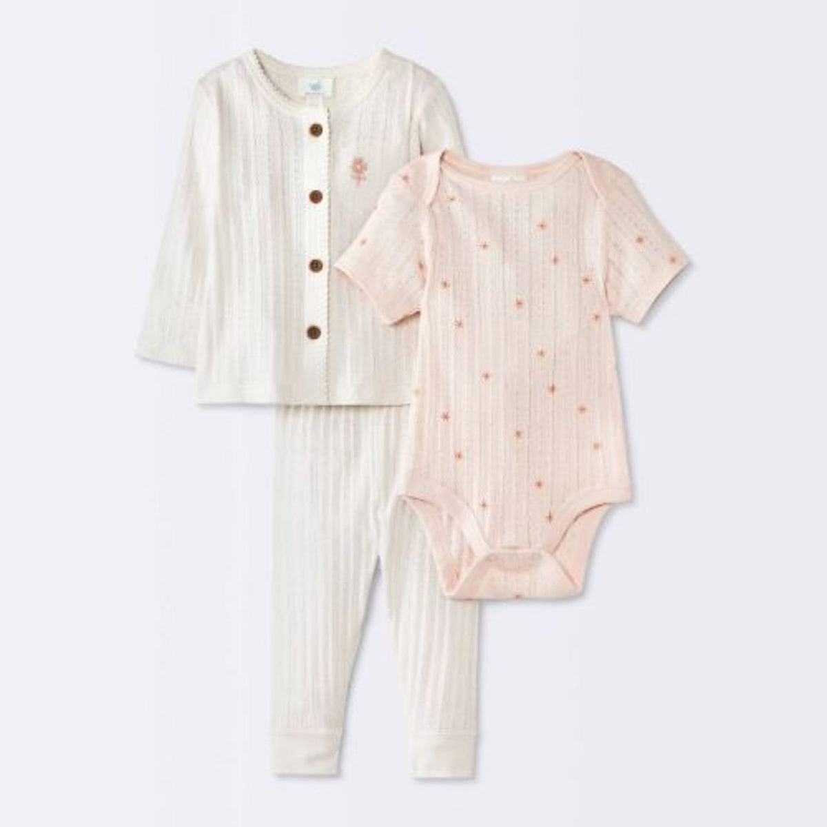 Cloud Island Baby Girls' Floral Top & Bottom Set 0-3M