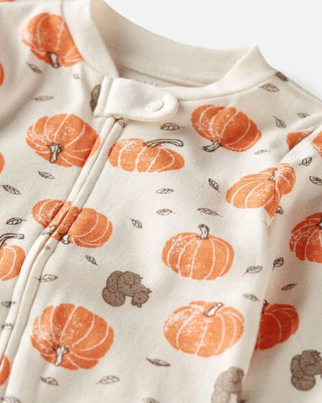 Carter's Organic Sleep N' Play Newborn - White Pumpkins boys