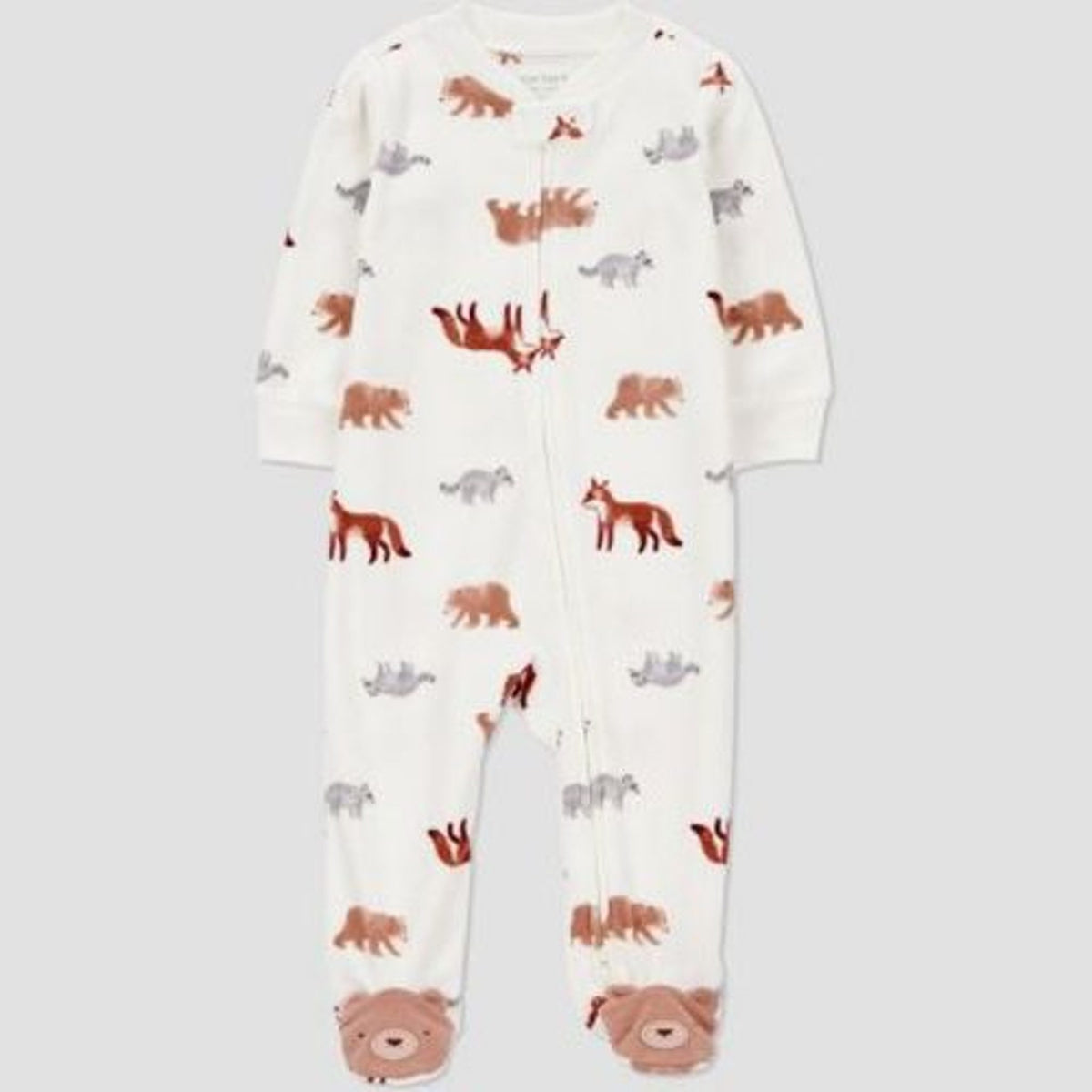 Carter's Fleece Wilderness Animals Sleep boys, Newborn Cream