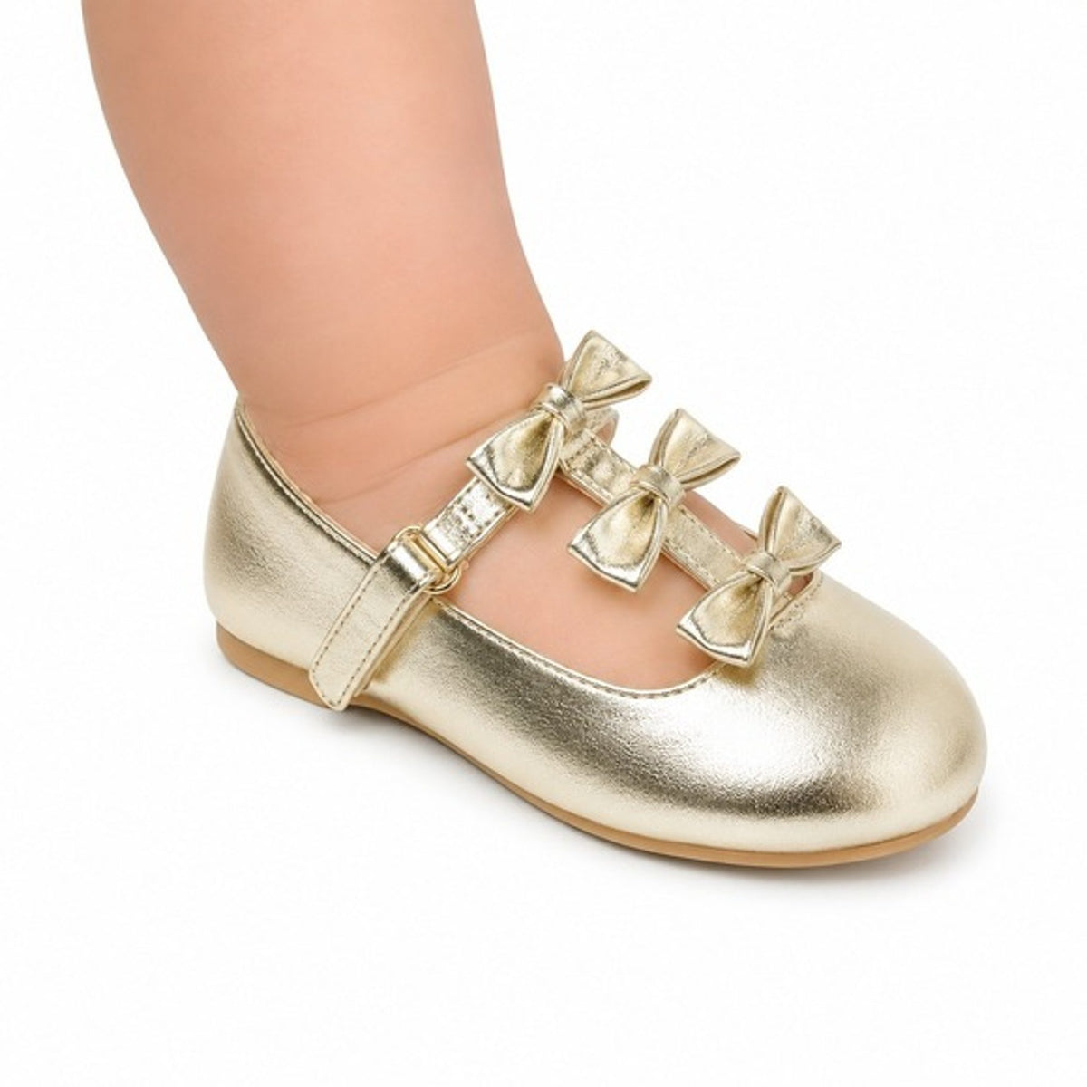 Toddler Girls' Eliana Mary Jane Flats - Cat & Jack Gold 11T