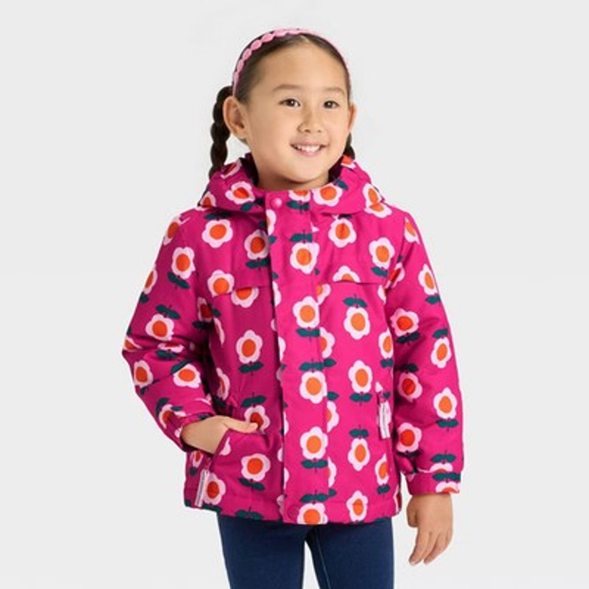Cat & Jack Toddler Girls' Floral Snowplay Jacket 4T Pink