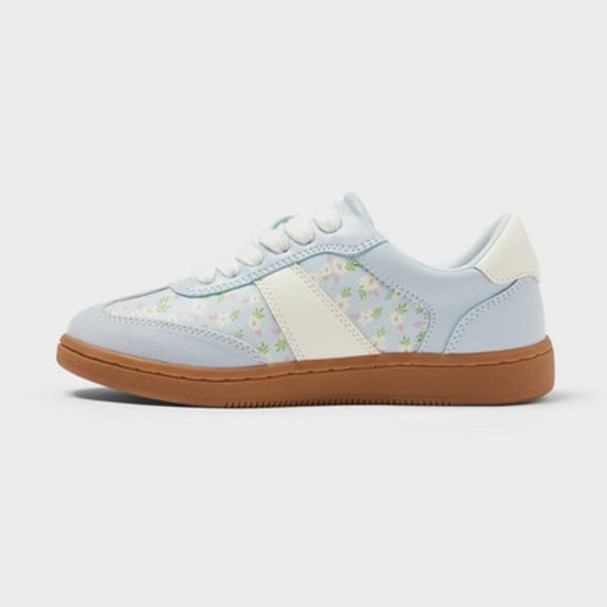 Art Class Girls' Rachel Novelty Lace Up Floral Print Sneakers Blue 5