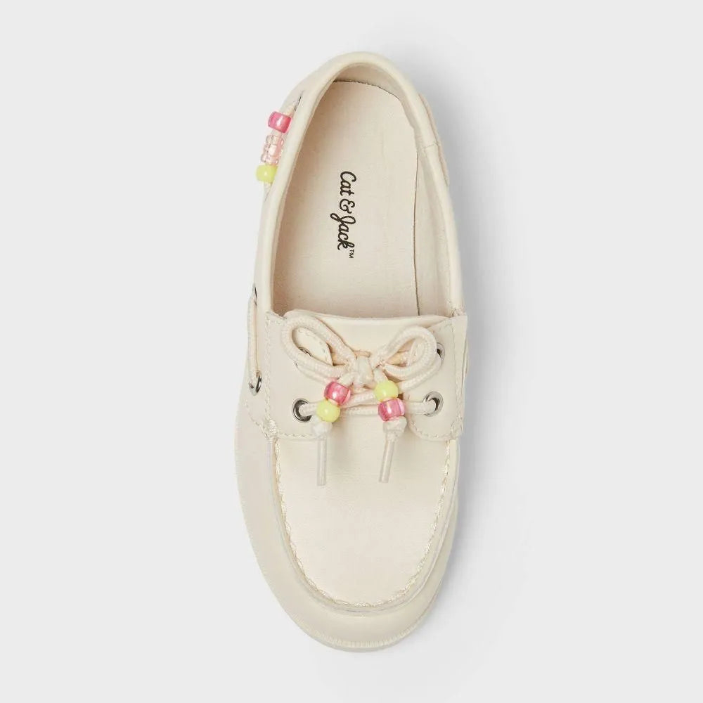 Cat & Jack Girls' Remy Boat Shoes Ivory 2