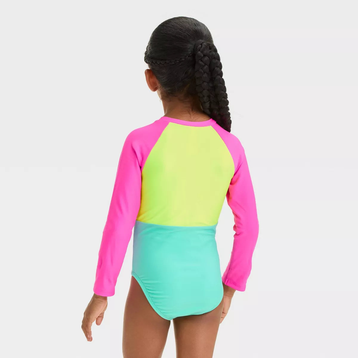 Toddler Girls' Long Sleeve Solid One Piece Swimsuit - Cat & Jack