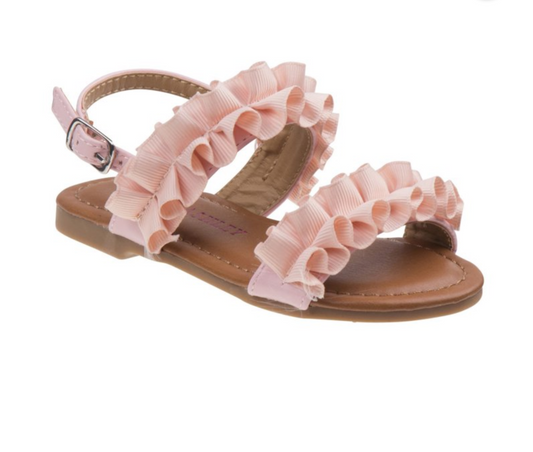 Laura Ashley - O-LA81620OCORA9 Ruffle Sandals for Toddler Girls, Coral - Size 9