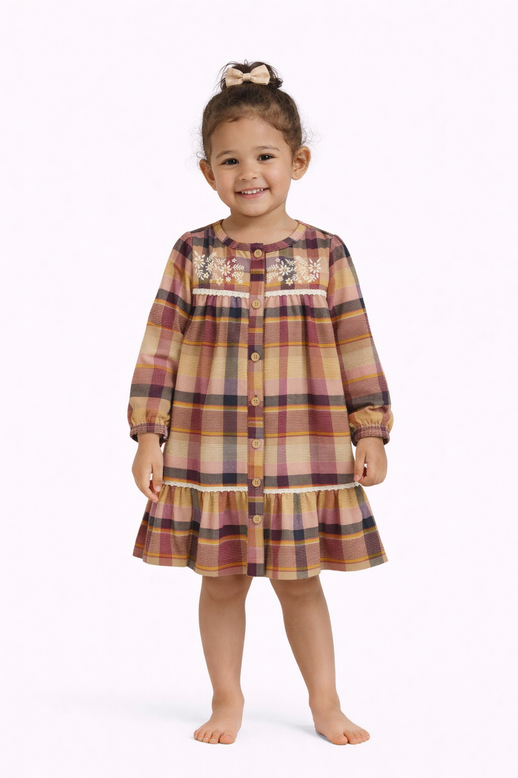Kids Headquarters Crochet Trim Dress