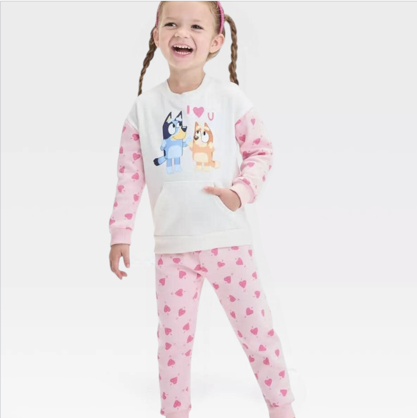 Toddler Girls' Bluey 2pc Top and Bottom Set - Pink