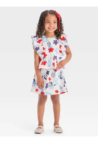 Toddler Girls' 2pc Bluey Tank Top and  skirt Skort Set