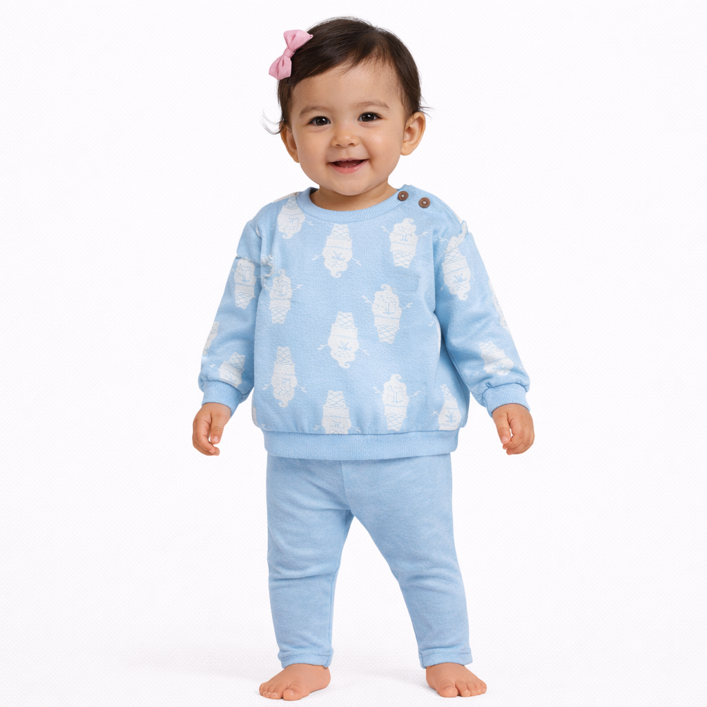 Baby Girls' Snowman Cone Fleece Sweatshirt & Ribbed Leggings Set