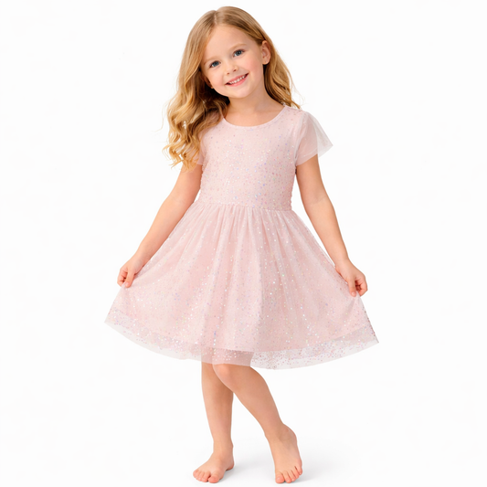 Cat & Jack Sparkly Pink Tulle Dress for Girls
