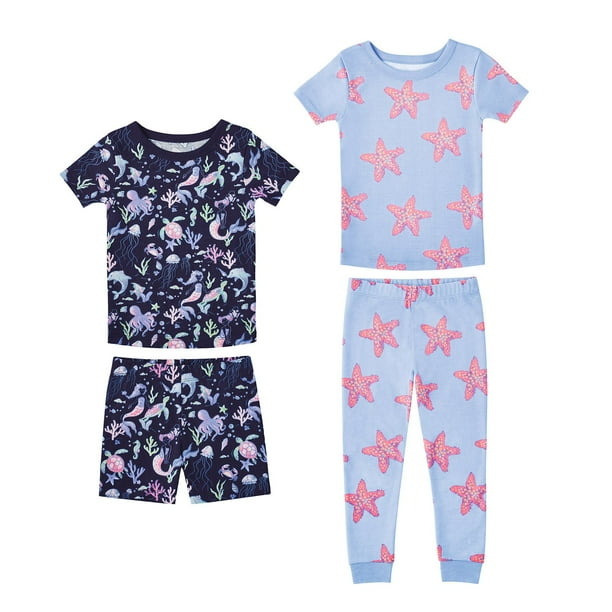 Mark Girls 4-Piece Organic Cotton Pajamas