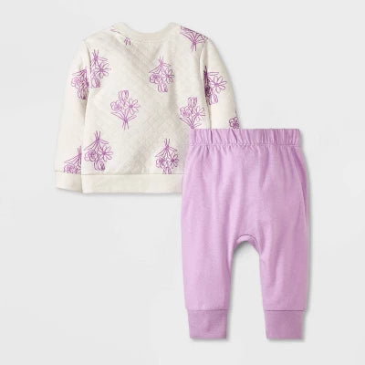 Floral Print Sweatshirt and Lavender Pants Set Cat & Jack