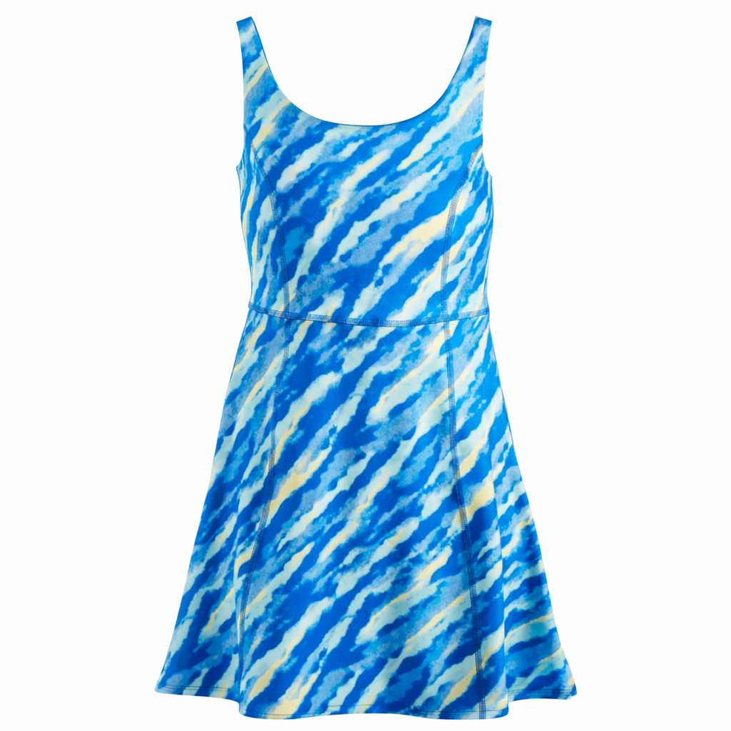 ID Ideology Tie-Dyed Flounce Dress, Deep Cobalt - girl Size M