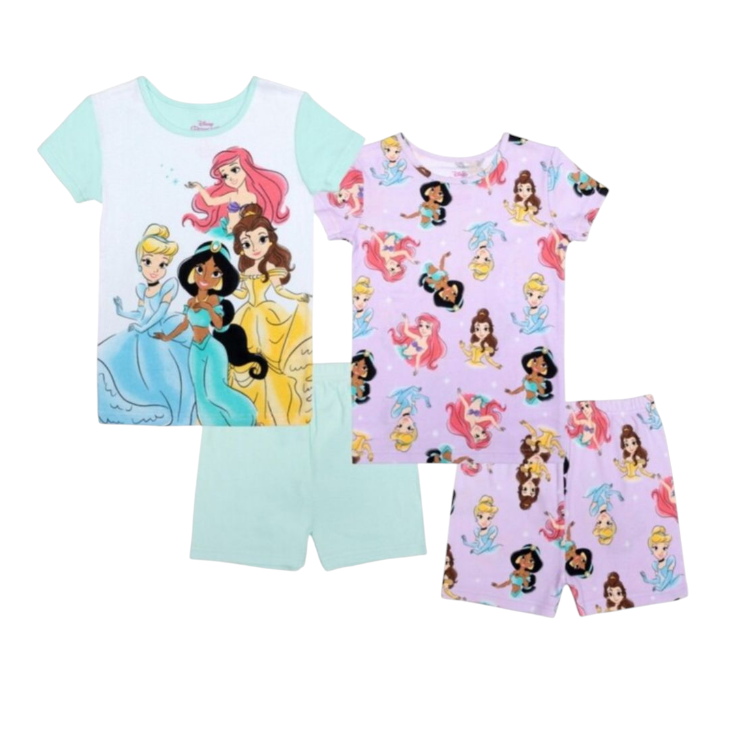 Disney Princess Big Girls Short Set Pajamas, 4-Piece - Assorted