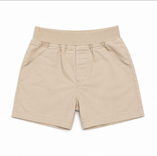First Impressions Boys Solid Shorts - Sand Tan 12M
